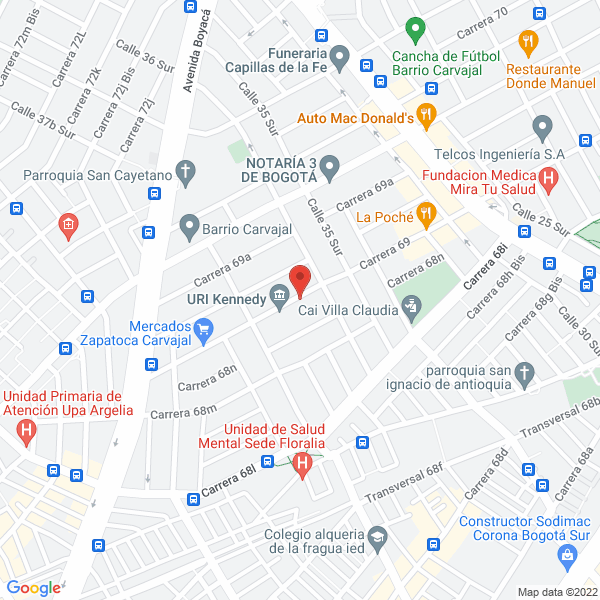 Mapa de Tintorería American Jeans Ltda