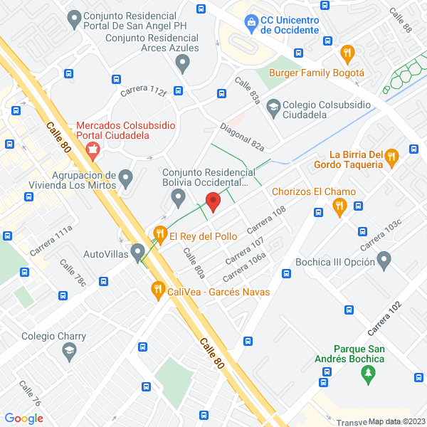 Mapa de Cerrajería Bogotá Asistec