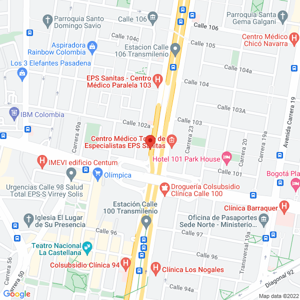 Mapa de Centro Médico Deportivo Met Ltda
