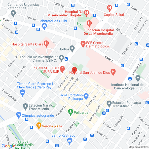 Mapa de Restaurante Vegetariano Productos Naturales Nueva Era Ltda. En Liquidacion