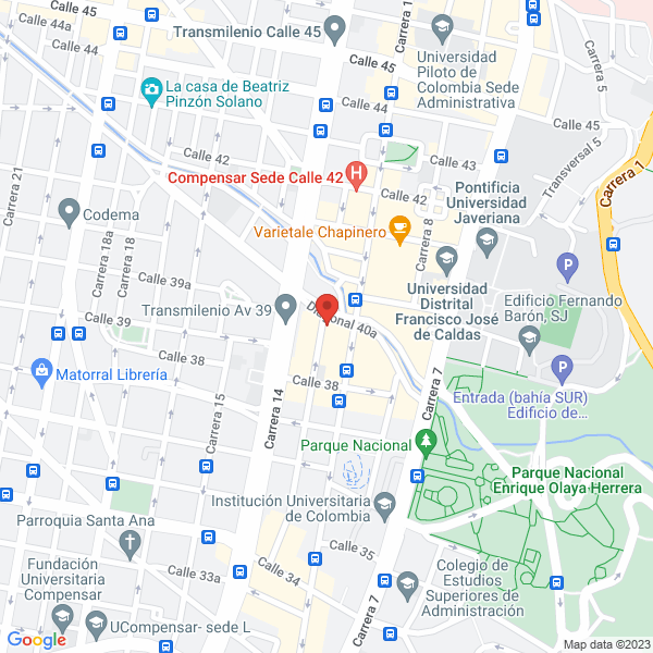 Mapa de Asociación De Editoriales Universitarias De Colombia