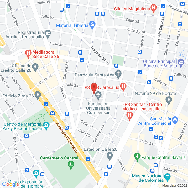 Mapa de Asociación Colombia Saludable Asesores