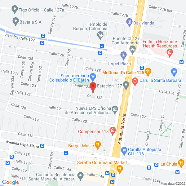 Mapa de King Pizza Salitre