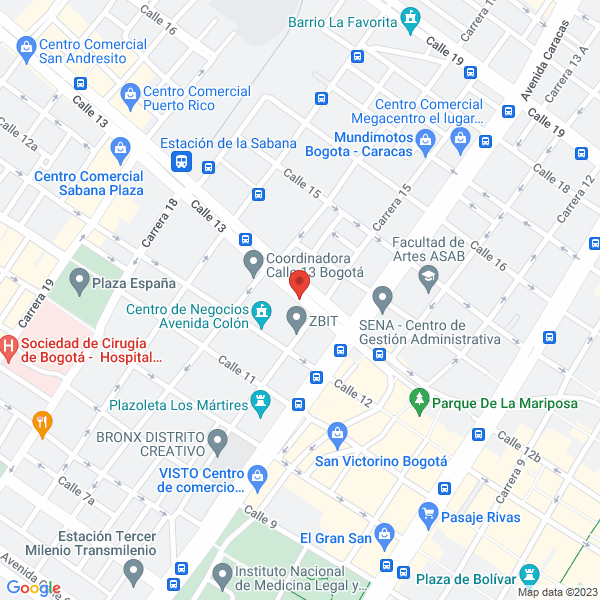Mapa de Comercializadora Kitta Gd Móvil S.A.S