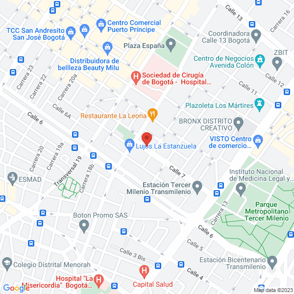 Mapa de Distribuidora Miscelanea Automotriz J P S.A.S.