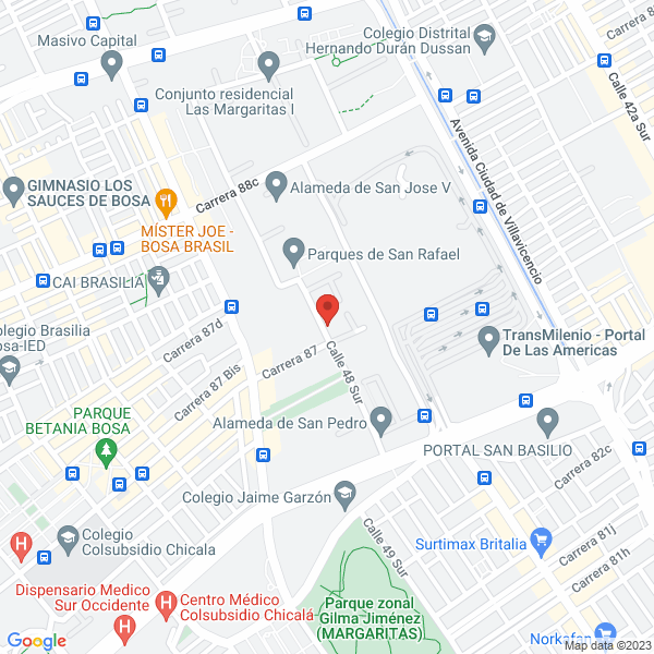 Mapa de Electricidad Y Redes Empresariales A V S.A.S.