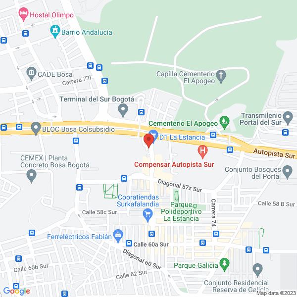 Mapa de Surtifruver Del Campo Mym S.A.S. Frutas Verduras Y Abarrotes