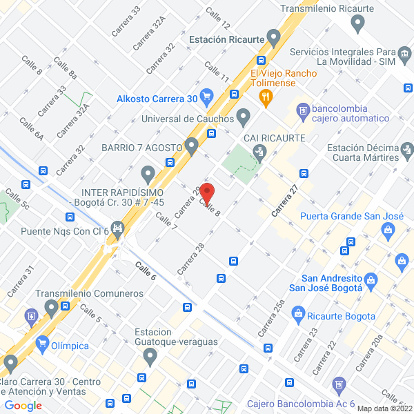 Mapa de Distrituberias R B S.A.S.