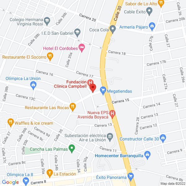 Map of Unidad Odontologica Del Sur