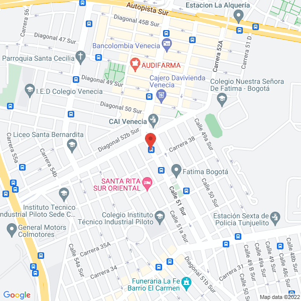 Mapa de Unidad Odontomédica Fátima