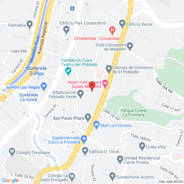Mapa de Apartamento Amoblado Poblado La Frontera