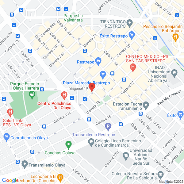 Mapa de Centro De Capacitación En Salud Unisalud