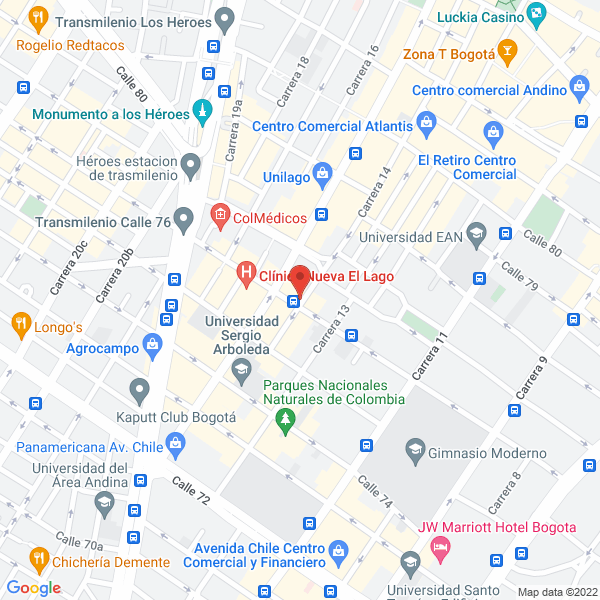 Mapa de Acodrés Bogotá Y Cundinamarca