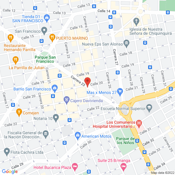 Map of Battery Energy Bucaramanga
