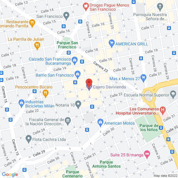 Map of Cacique Santander