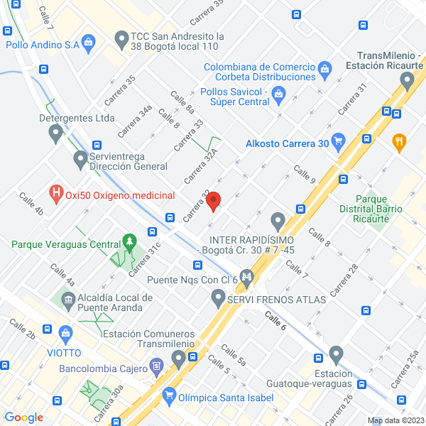 Mapa de Depósito De Aluminios El Negro