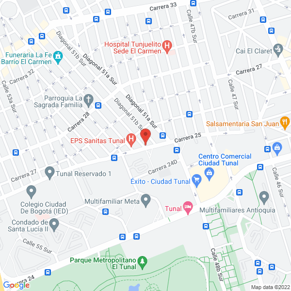 Mapa de El Brasero En Rojo Tunal