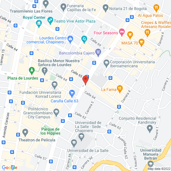 Mapa de Laboratorio Clínico Irenarco Vanegas A.