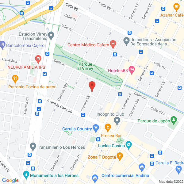 Mapa de Alfredo Moreno Davila Consultores Legales S.A.S.
