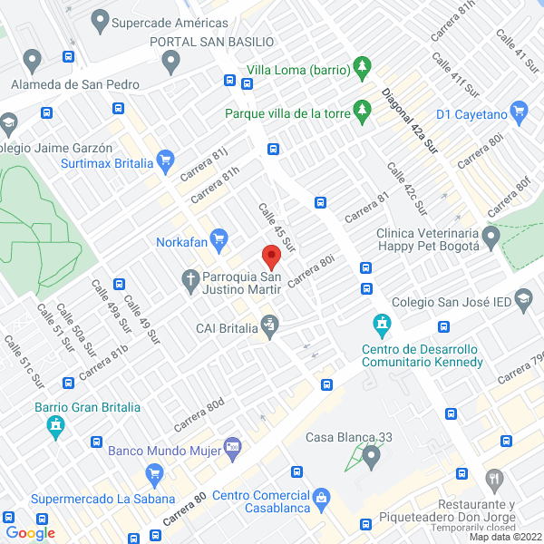 Mapa de Ortopédicos, Anatómicos Alberto Pedraza