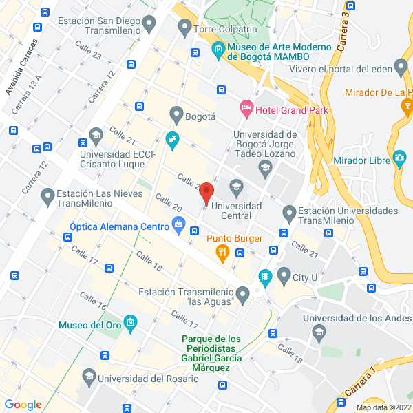 Mapa de Avisos Relieves Bogotá