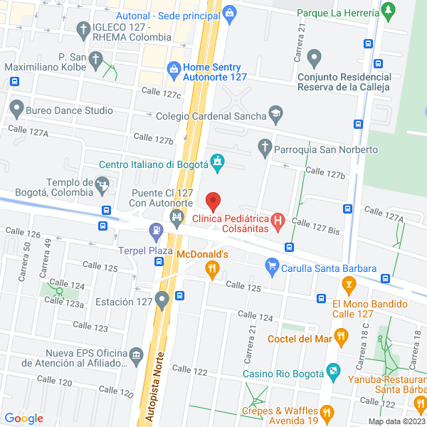 Mapa de Consultorio De Cardiología Dr. John Ayala