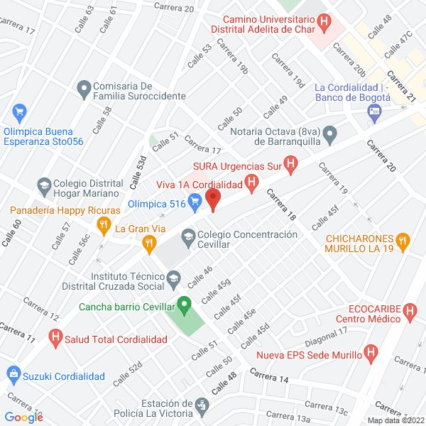 Map of Central De Materiales La Candelaria