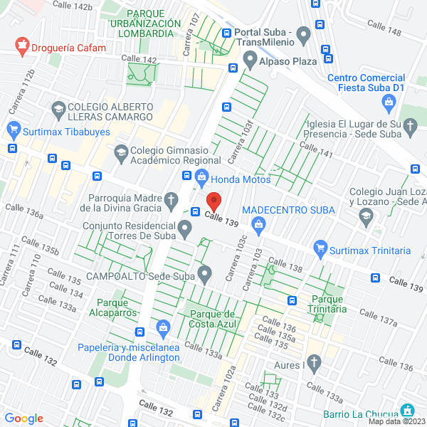 Mapa de Centro Cocinas De Suba