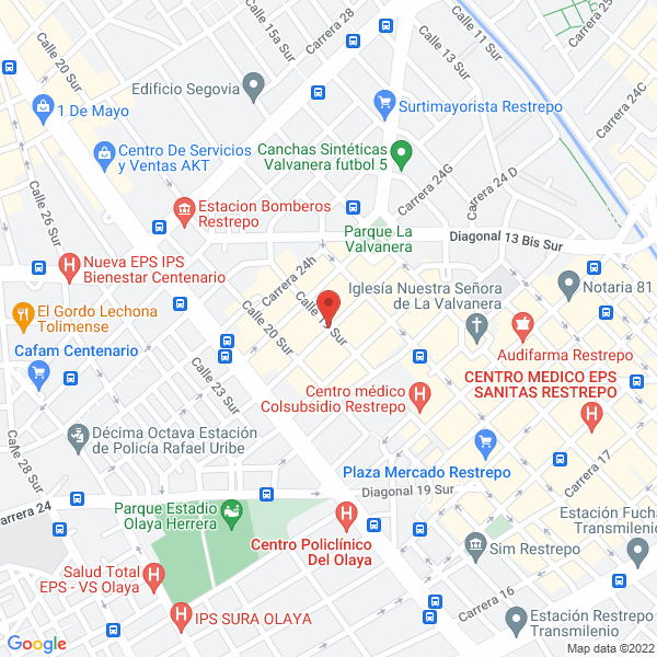 Mapa de Comercializadora Plantycor Ltda