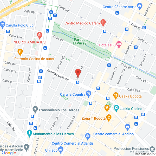 Mapa de Clinica Belanova S.A.S