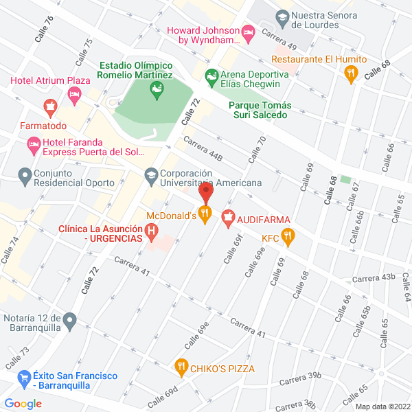 Map of Clínica Santa Mónica