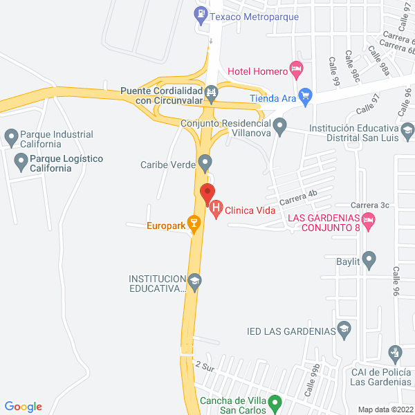 Map of Clinica Vida Ips