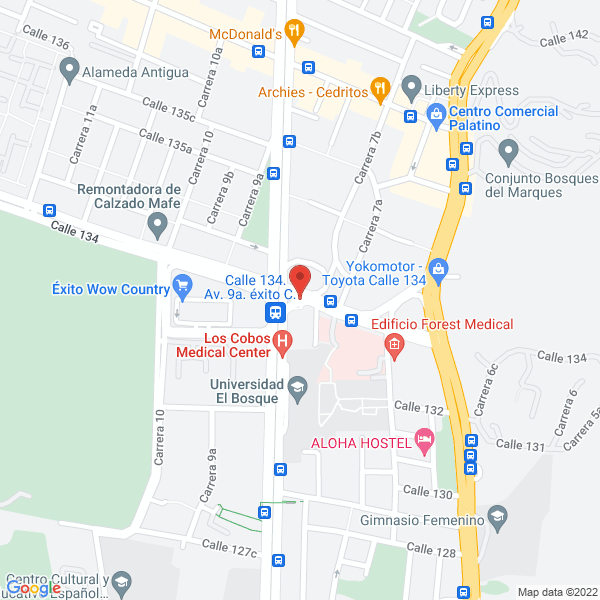 Mapa de Clínica Universitaria El Bosque