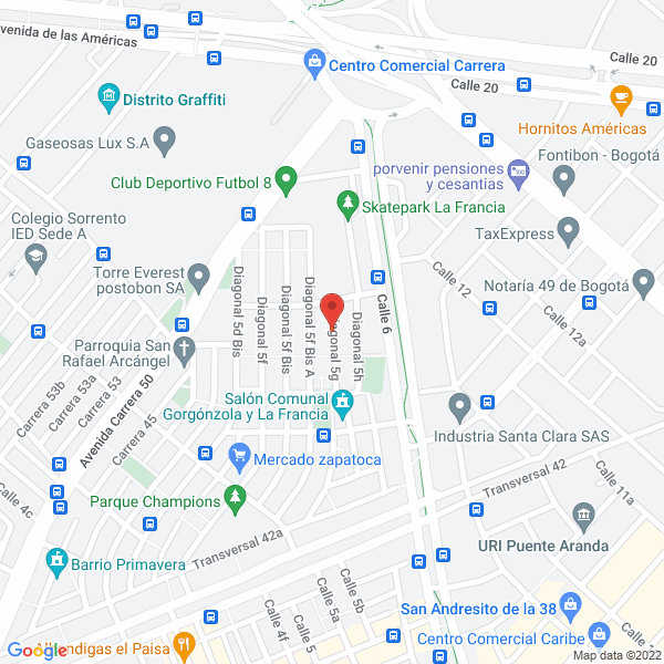 Mapa de Comercializadora Fabricarte S.A.S.