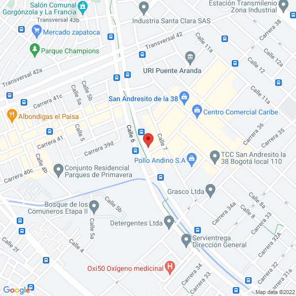 Mapa de Comestibles Las Américas Ltda.