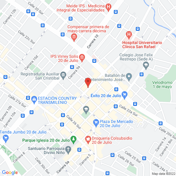 Mapa de Confecciones Viccenti Ltda
