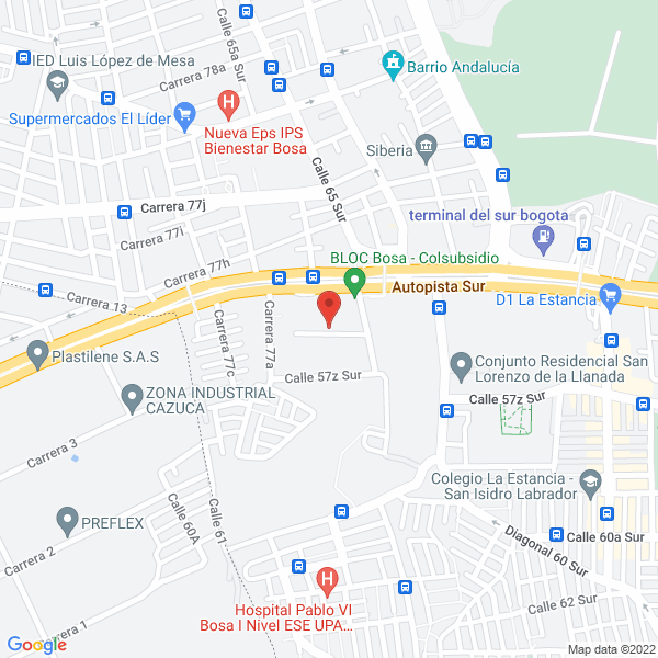 Mapa de Construcciones Metálicas Bqm Ltda.