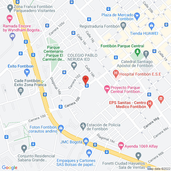 Mapa de Distribuidora De Carnes La 100 Ltda.