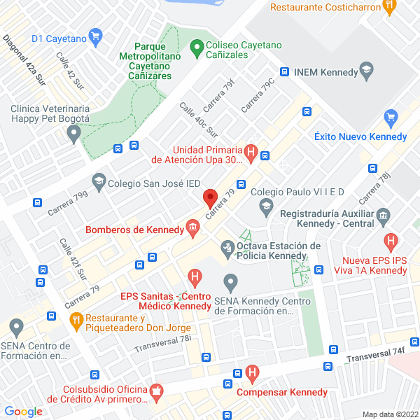 Mapa de Escuelas De Automovilismo Autoandina