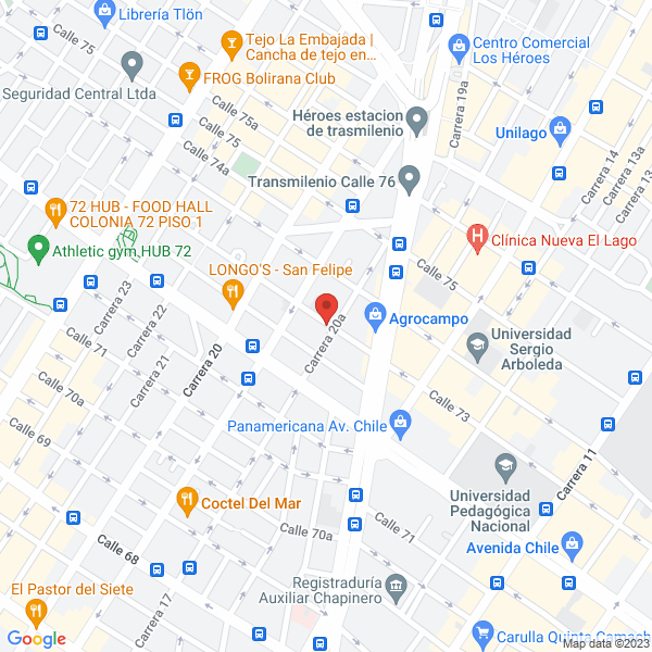 Mapa de Fundación Instituto De Reumatología Fernando Chalem