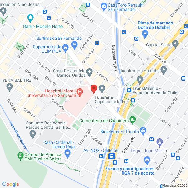 Mapa de Hospital Infantil Universitario De San José