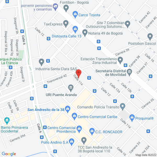 Mapa de Indubercol Ltda.