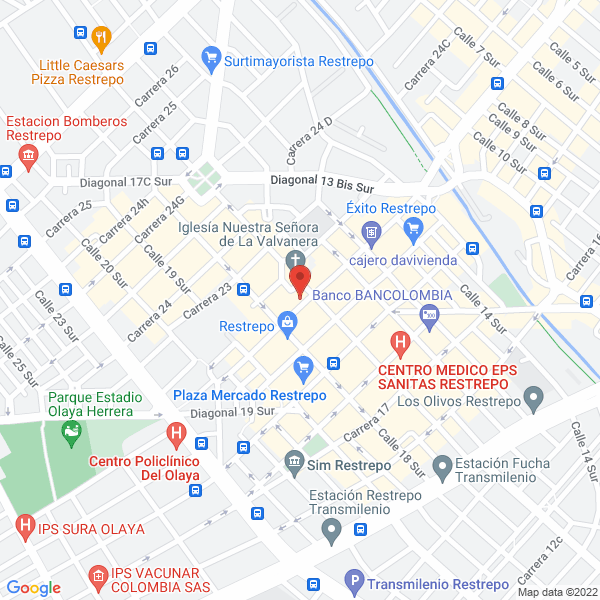 Mapa de Florísteria Valvanera Del Restrepo