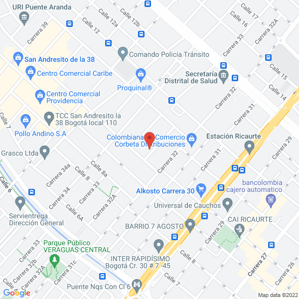 Mapa de Surtiaceros Ltda.