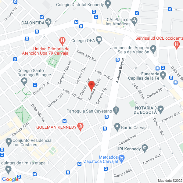 Mapa de Surtipartes Latina Ltda.
