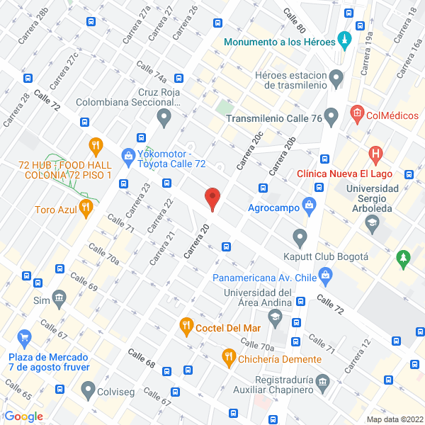 Mapa de Transportes O Y M Logística S.A.S.
