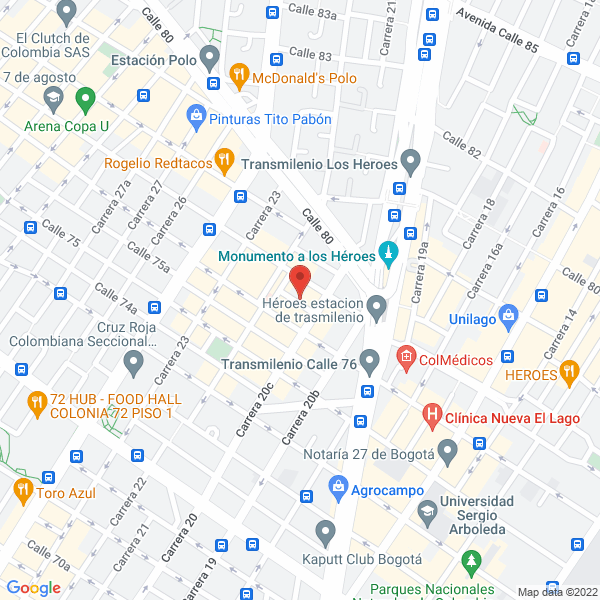 Mapa de Arive Comida Sana S.A.S.