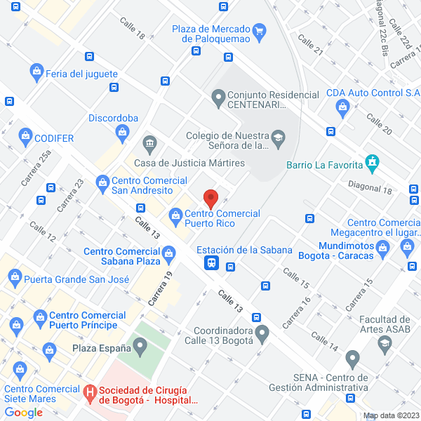 Mapa de Depósito Materiales Para Construcción Nevada