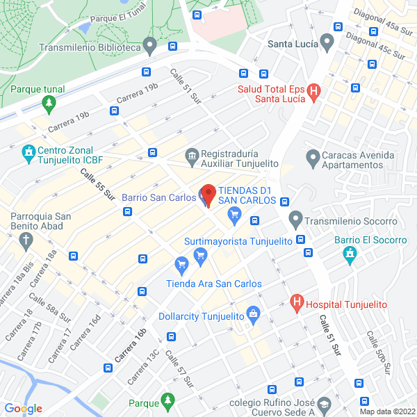 Mapa de Droguería San Carlos