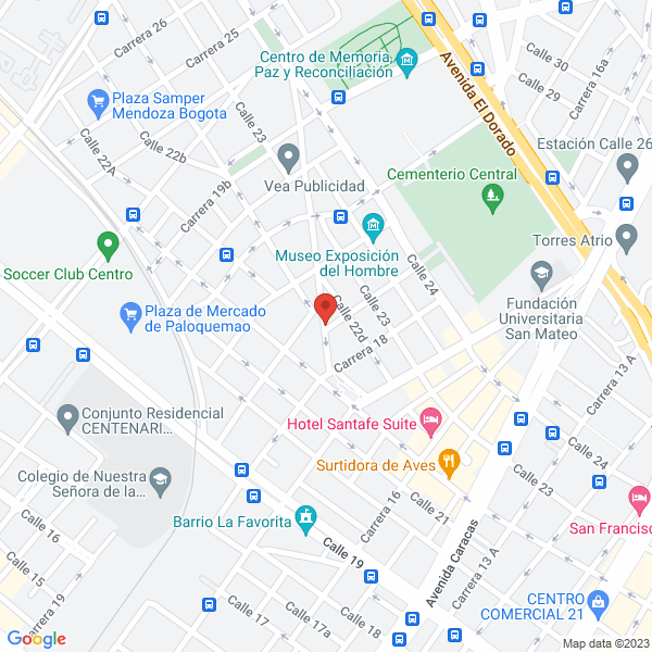 Mapa de Droguería Santafereña